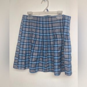 Plaid pleated school girl skirt size S